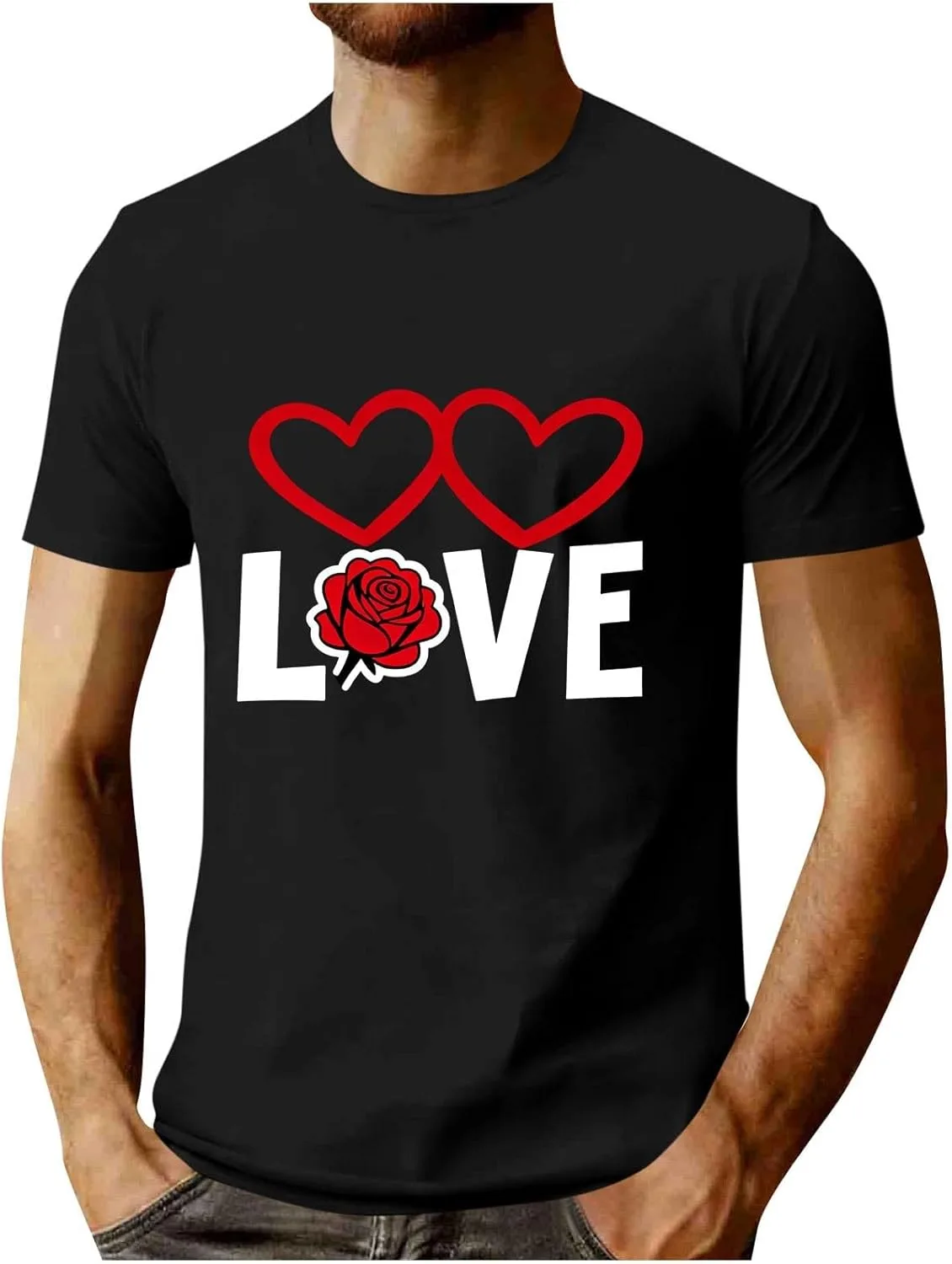 

Мужская футболка с коротким рукавом и принтом на День святого Валентина