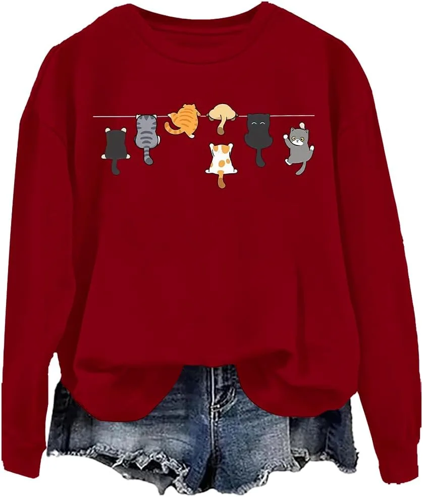 

Толстовка с принтом Cats Hanging On A Line woati