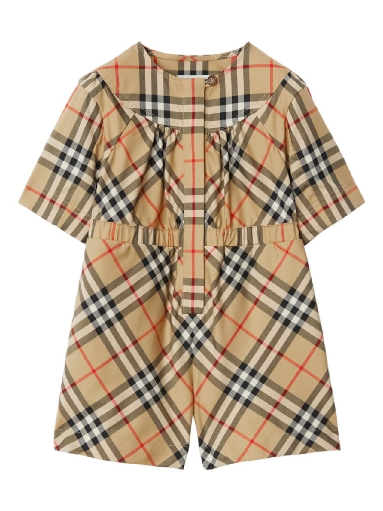 

Burberry Kids комплект из футболки и шортов в клетку Nova, нейтральный цвет