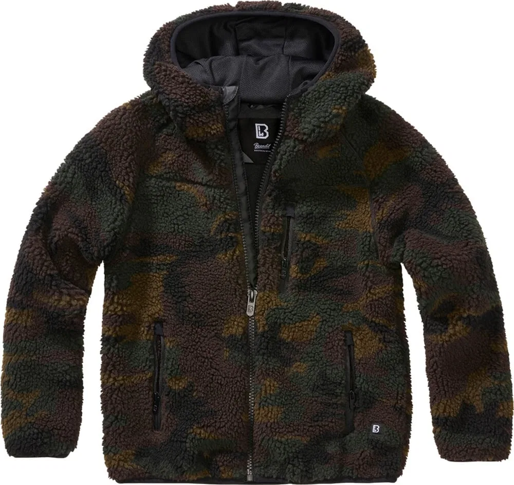 Детская флисовая куртка/свитер "Kids Teddy Fleece Jacket Hooded" в камуфляжной расцветке Brandit