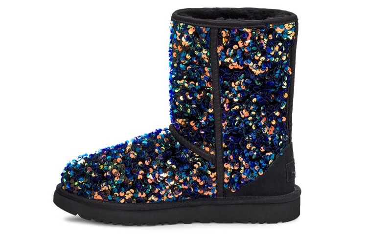 Ботинки зимние женские UGG Classic Short, черный / синий
