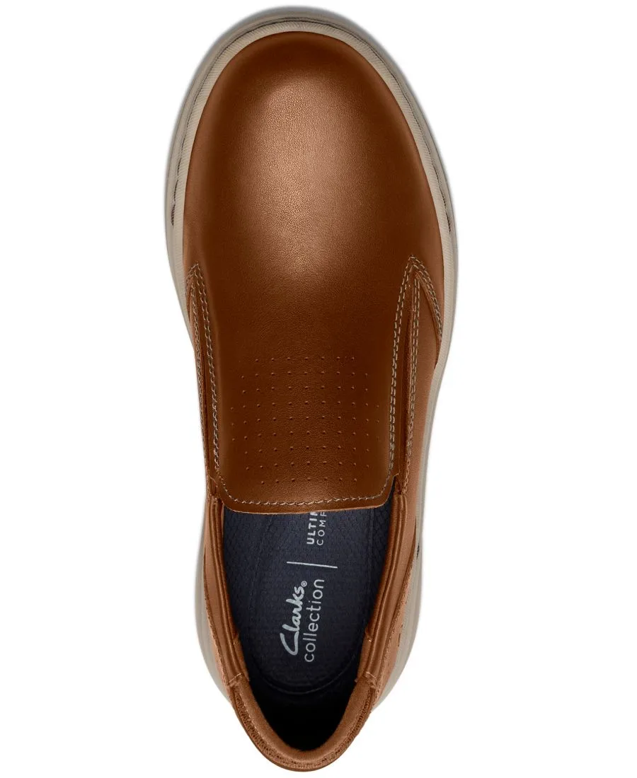 Мужские туфли-слипоны Craftwell с закругленным носком Clarks, Tan Leather — фото 4