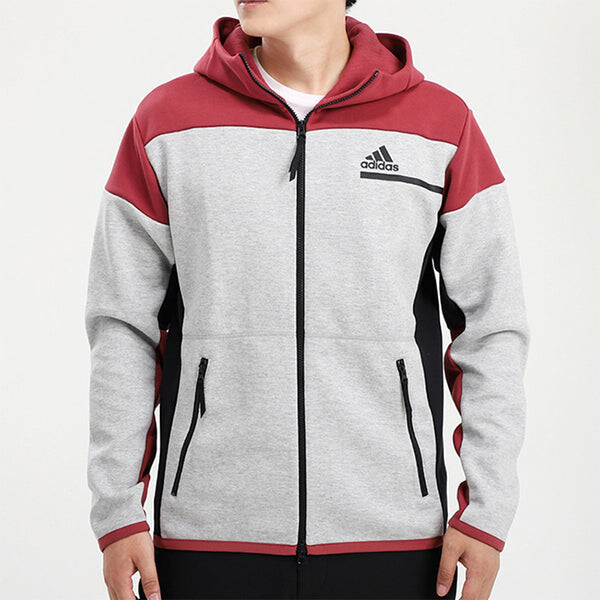 Куртка adidas Zne Fz Sports Colorblock Hooded Jacket light grey, серый — фото 3