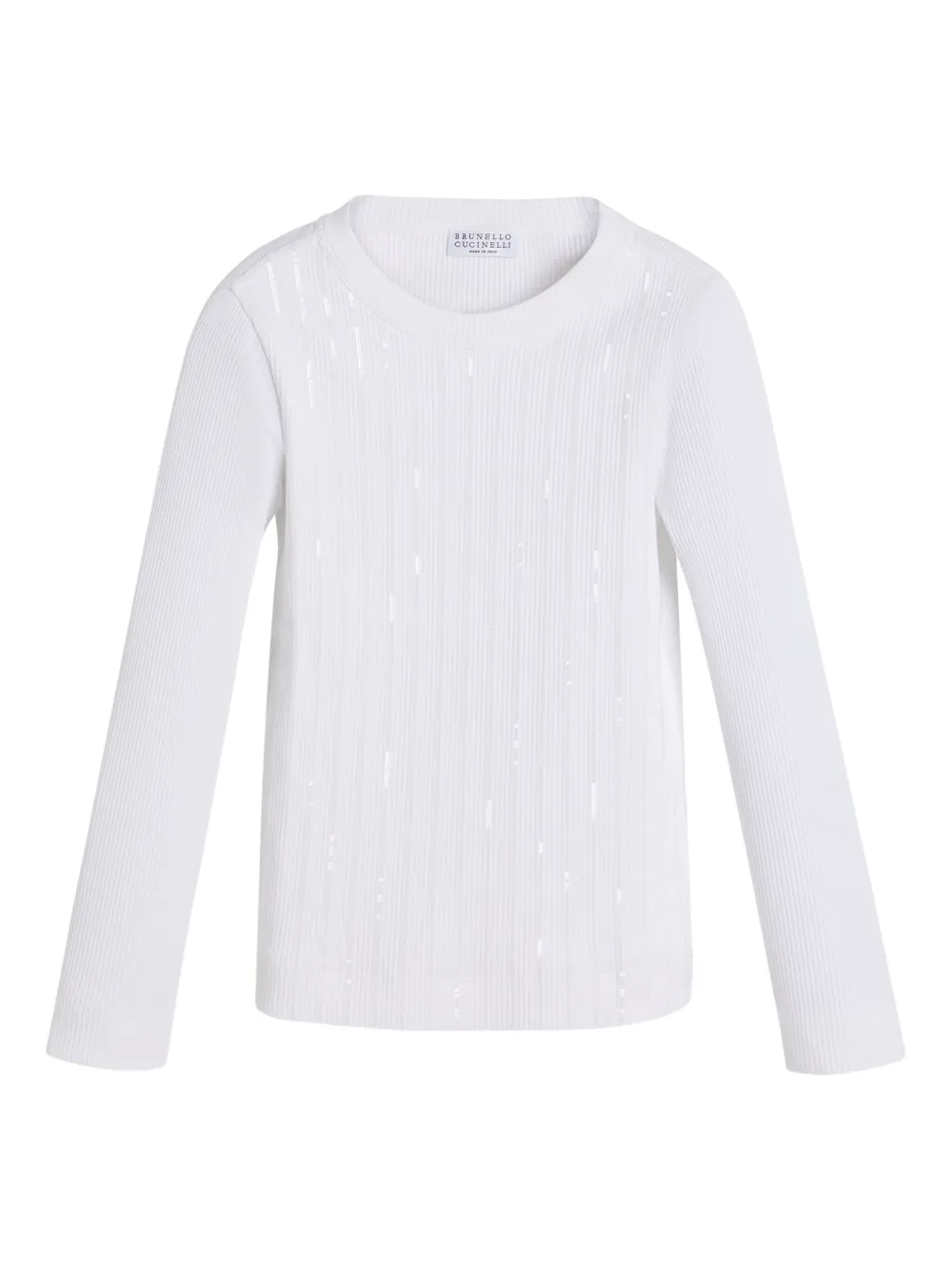 

Футболка из ребристой ткани Brunello Cucinelli Kids, белый
