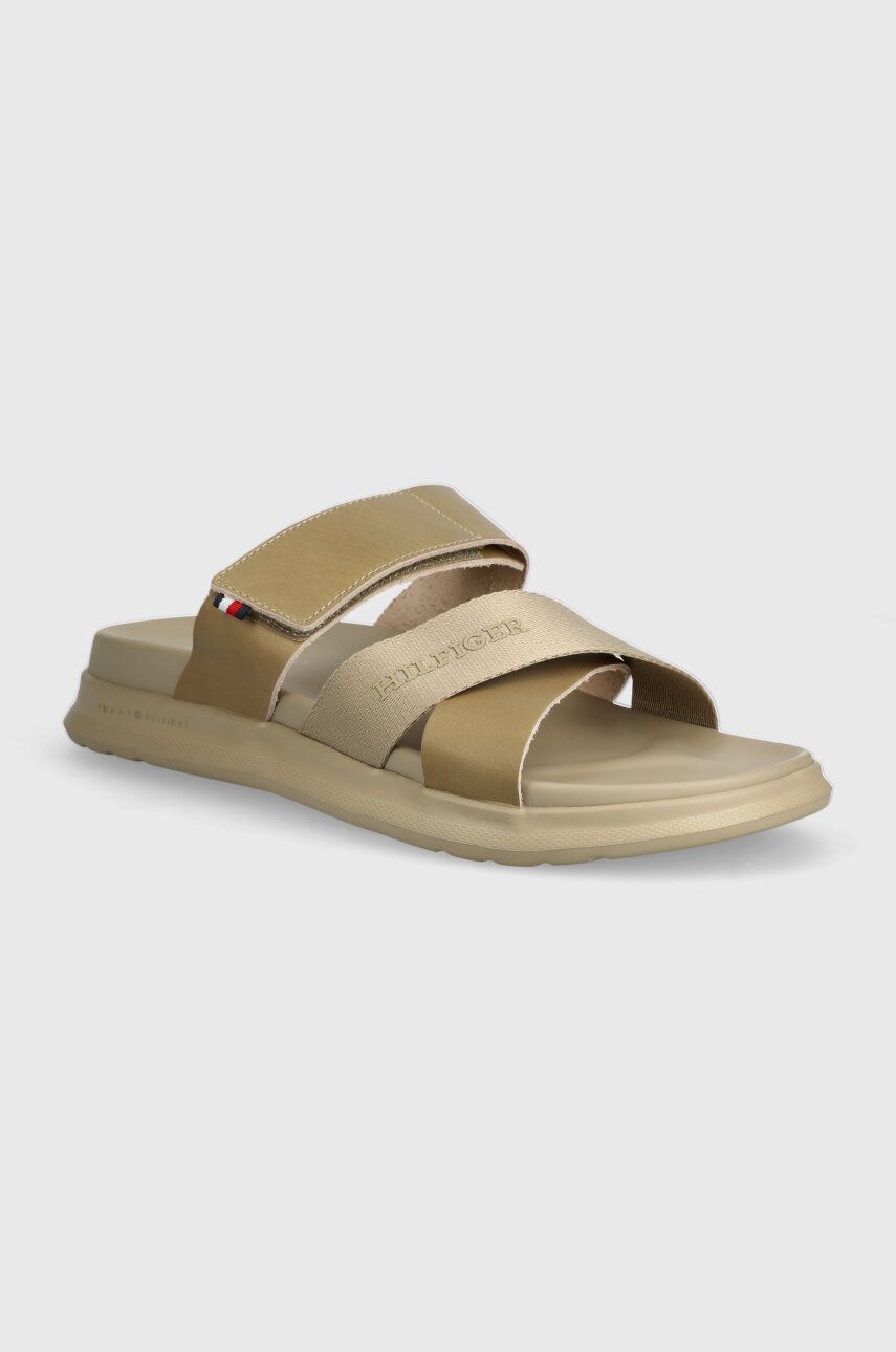 

Кожаные шлепанцы Tommy Hilfiger D DENSITY MIX SANDAL, бежевый