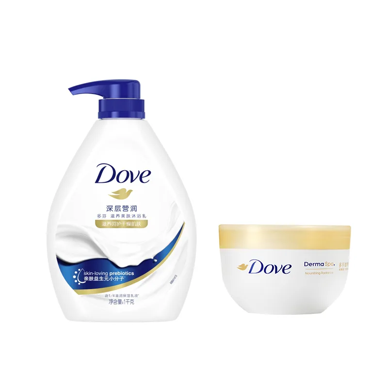 Набор для ухода и очищения кожи с увлажняющим эффектом Dove, Three-Piece Set: Milk Shower Gel 680g+White Peach Shower Gel 680g+Blue Bell Shampoo 470ml — фото 2