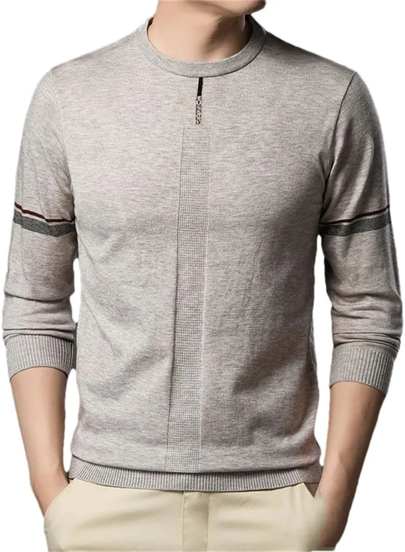 

Мужской однотонный теплый свитер с v-образным вырезом