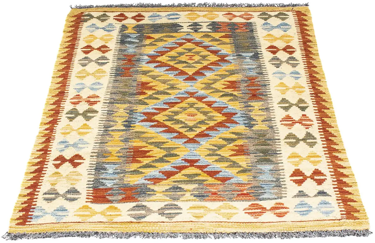 

Шерстяной ковер Morgenland "Kilim - Splash - 128 x 78 см - бежевый", прямоугольный, для гостиной, цельный 78х128 см, бежевый