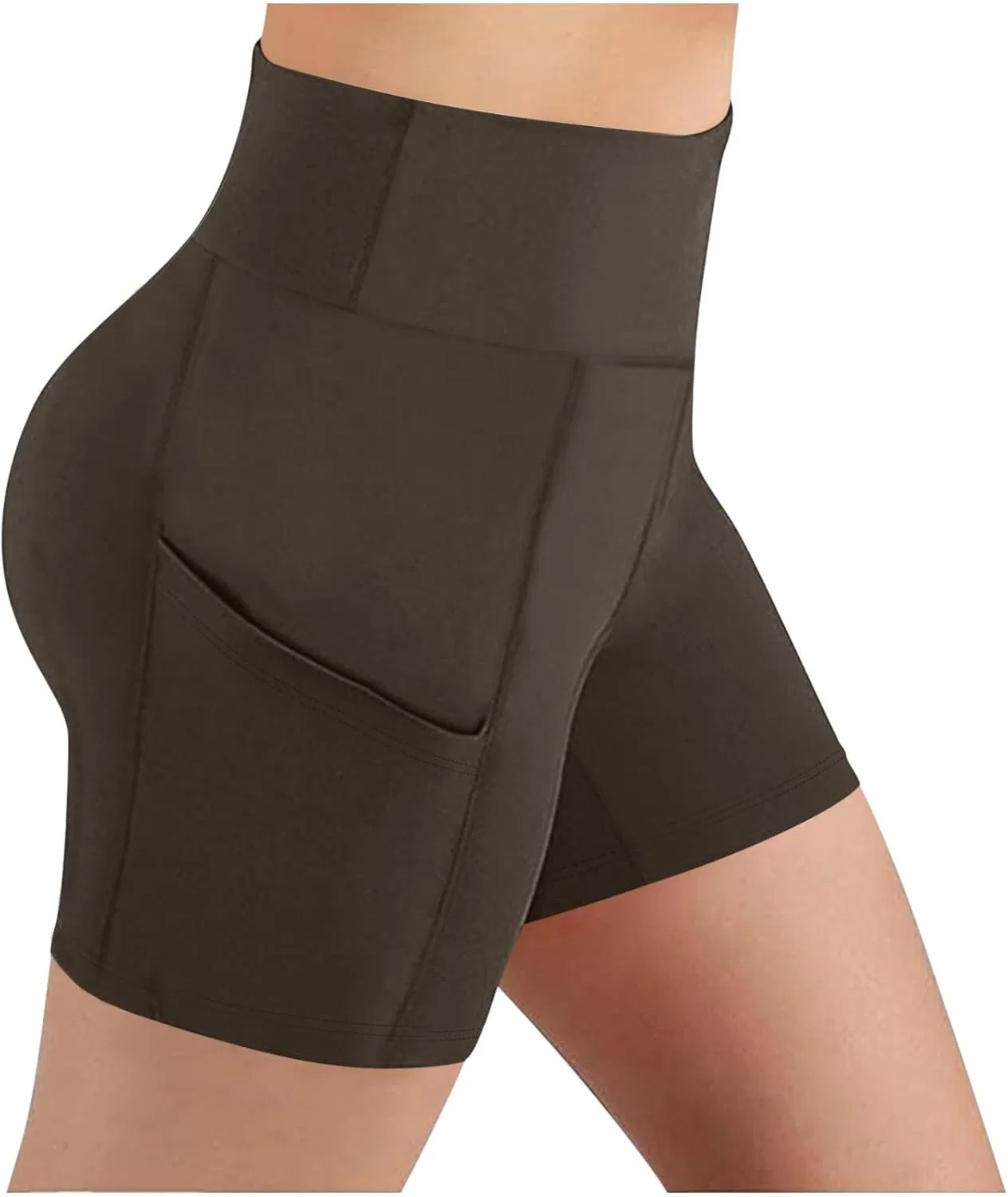 Шорты для активного отдыха, высокий вырез, с утяжкой, Polyester, Z-287 Brown