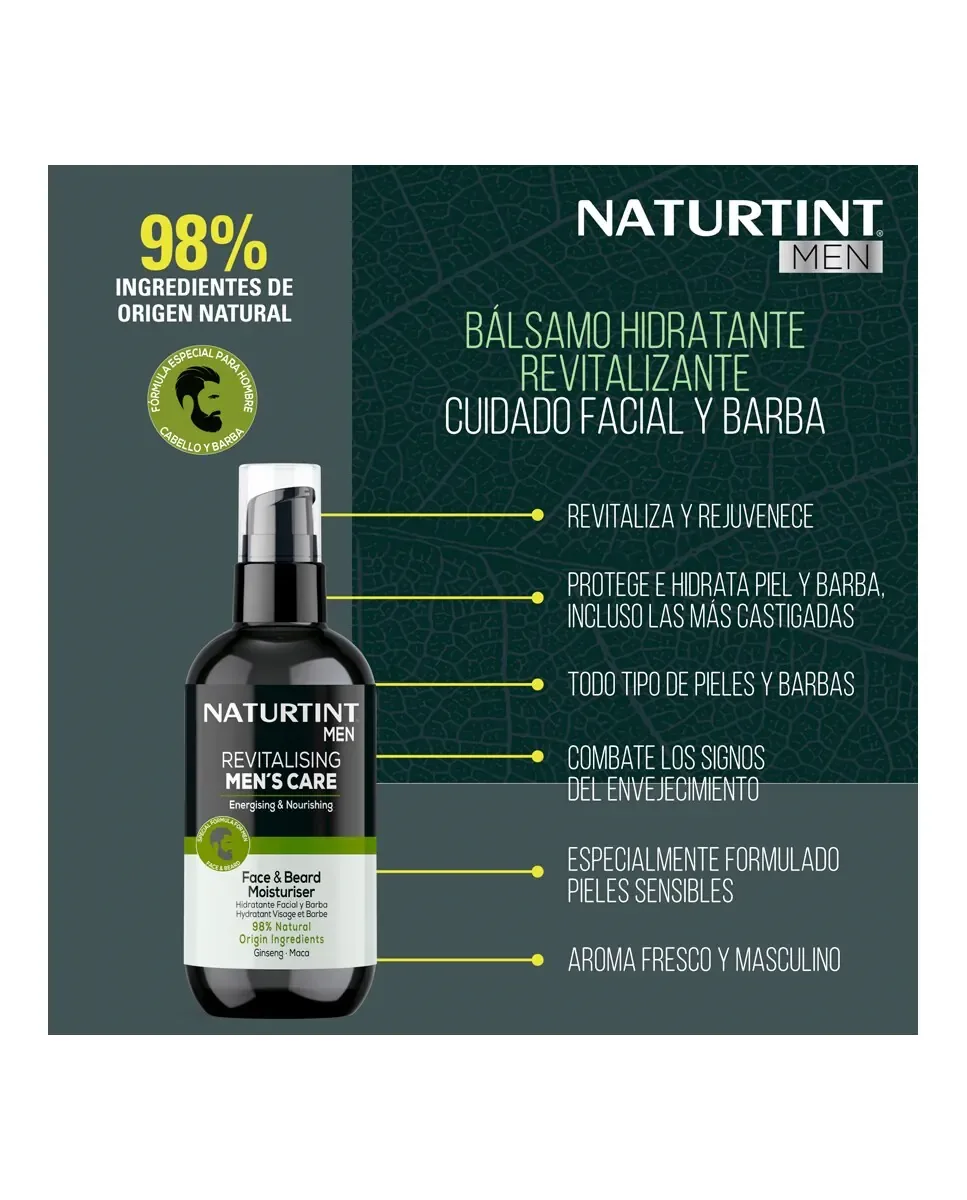 Крем для лица Naturtint — Увлажняющий и бороды Men, 200 мл — фото 3