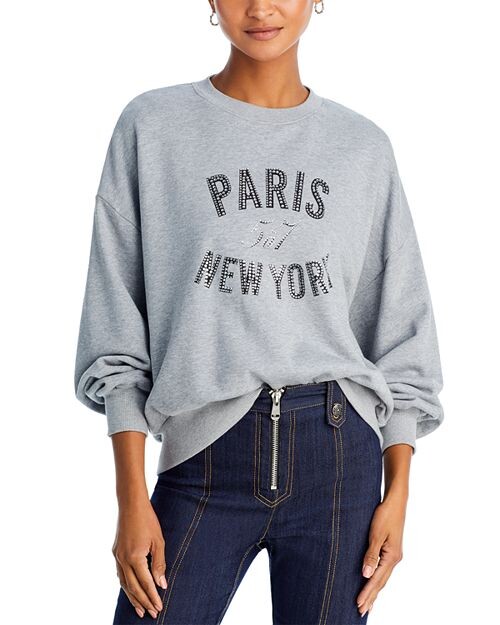 

Толстовка со стразами Paris New York Cinq à Sept, цвет Gray