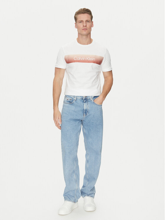 Футболка обычного кроя Linear Ombre K10K114163 Calvin Klein, белый — фото 2