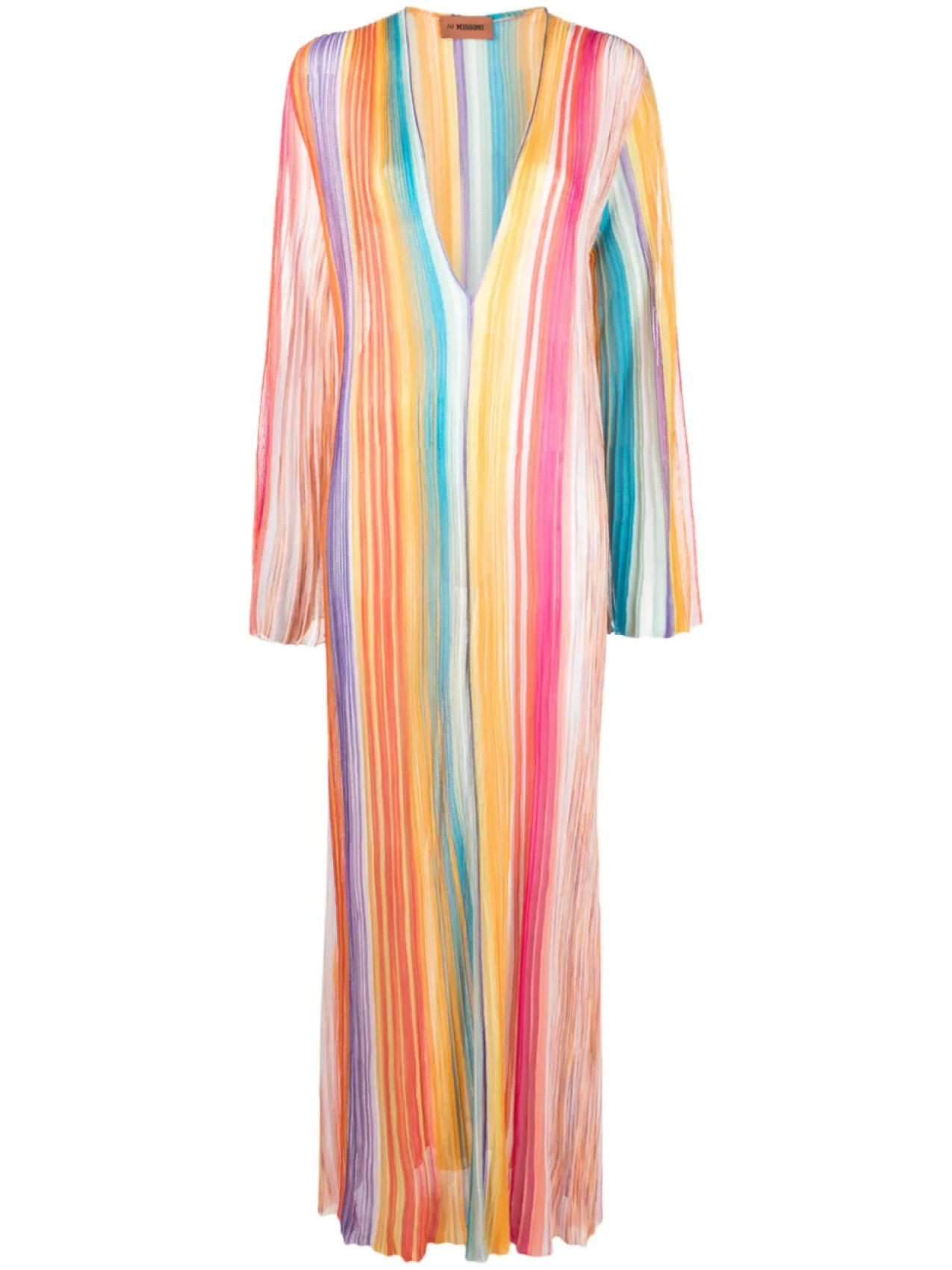 

Missoni полосатое платье макси с V-образным вырезом, розовый