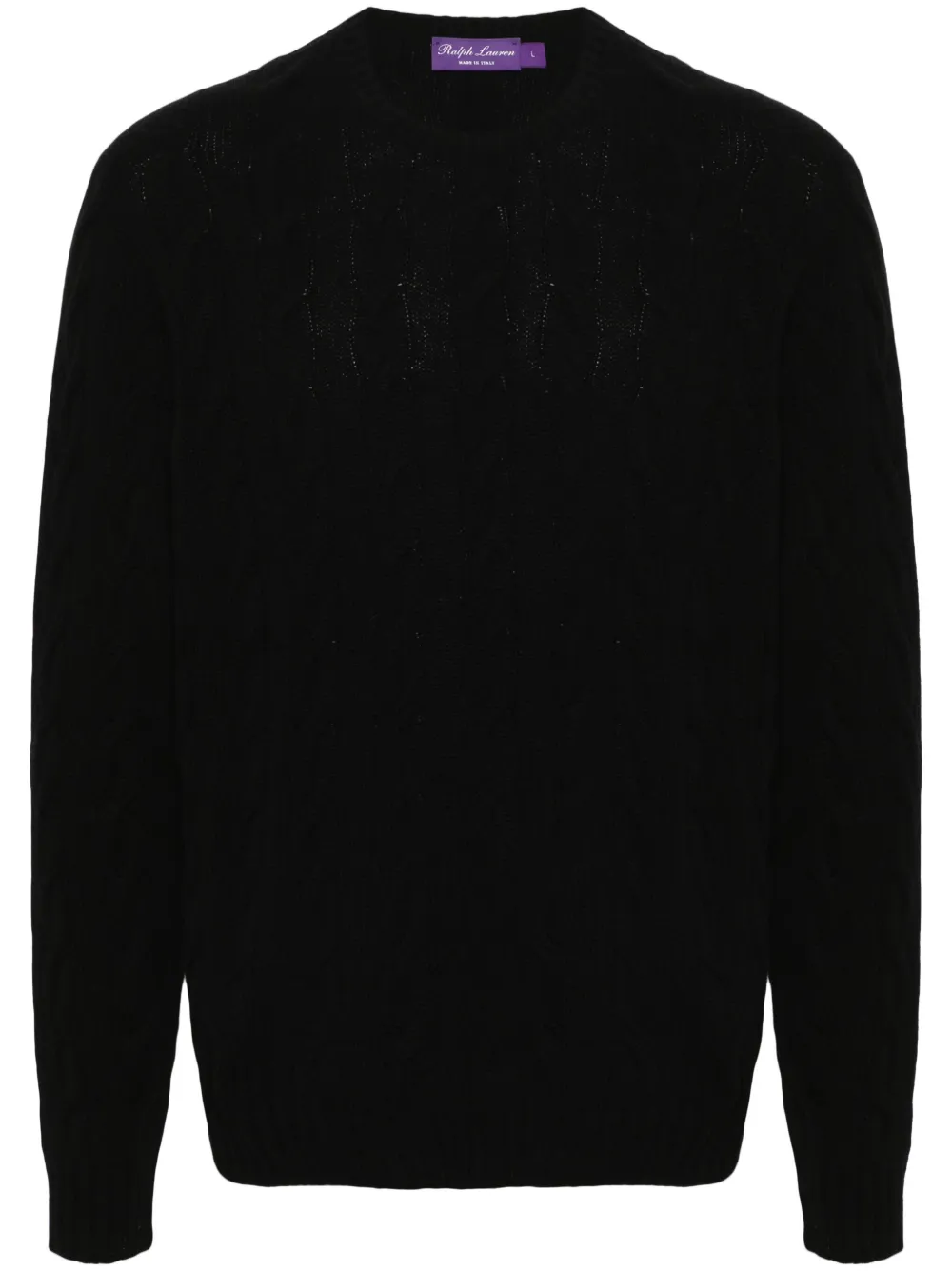 

Кашемировый джемпер фактурной вязки Ralph Lauren Purple Label, черный