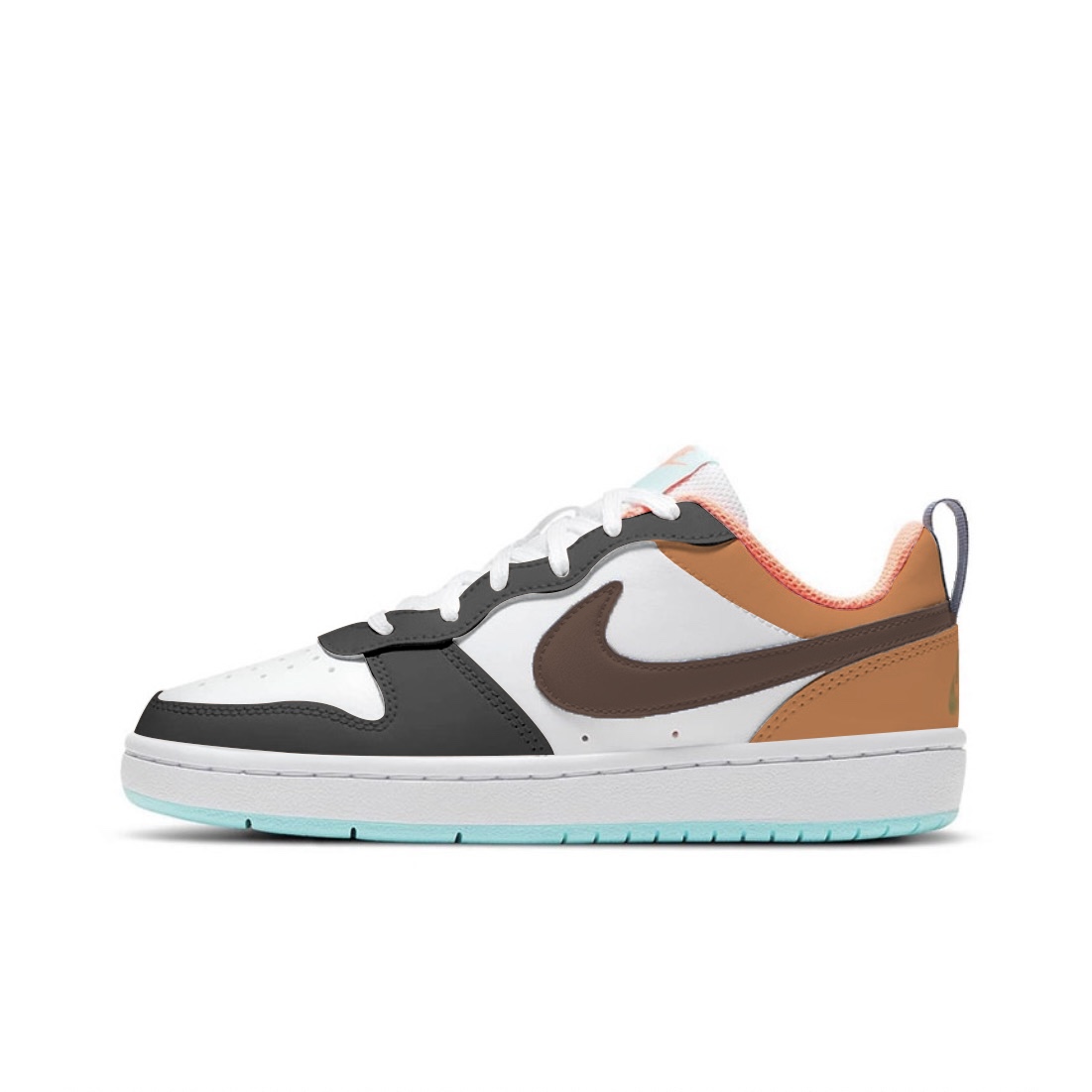 

Кроссовки Nike Court Borough 2 Skateboarding Shoes Women's Low-top White/Black/Orange/Brown, черный/оранжевый/коричневый