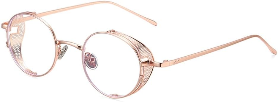 

женские солнцезащитные очки в стиле ретропанк с боковыми щитками из золотистого металла мужские винтажные круглые солнцезащитные очки для мужчин с полой оправой UV400 WNCKSQ, Rose Gold With Clear