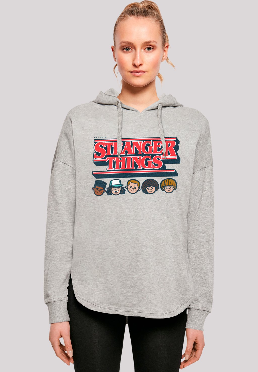 

Толстовка STRANGER THINGS CARICATURE LOGO NETFLIX TV SERIES - Hoodie F4NT4STIC, серый