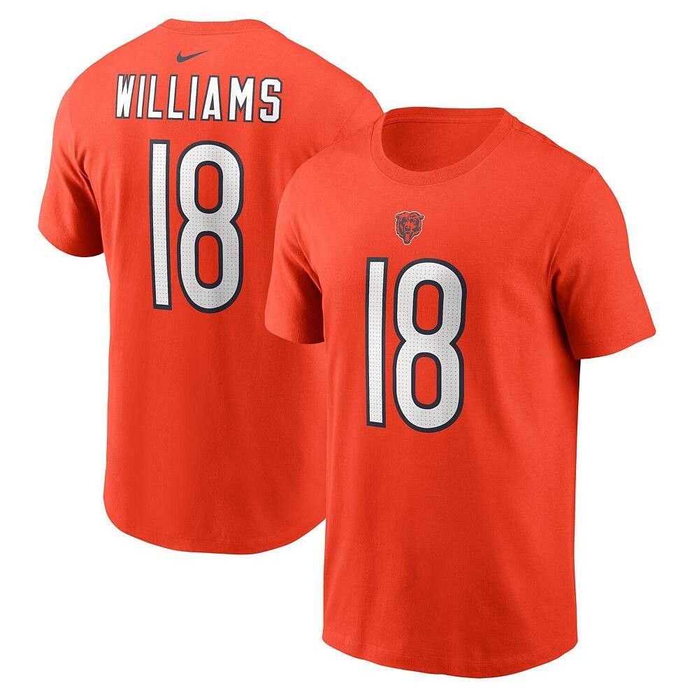 Мужская футболка Nike Caleb Williams Orange Chicago Bears с именем и номером драфта НФЛ 2024 года в первом раунде, цвет Brs Orange — фото 2