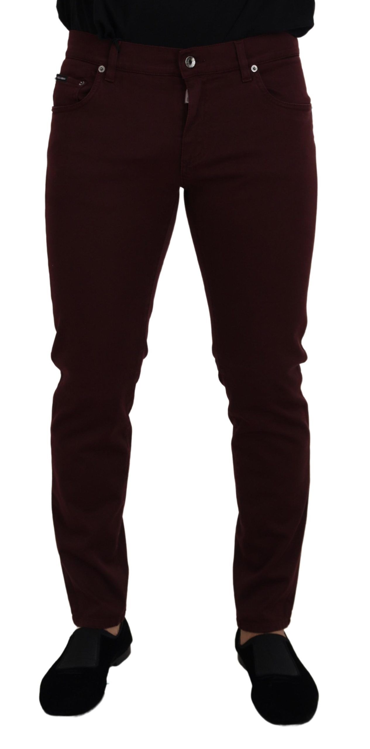 

Джинсы Slim Fit Bordeaux - итальянская роскошь Dolce & Gabbana, бордовый