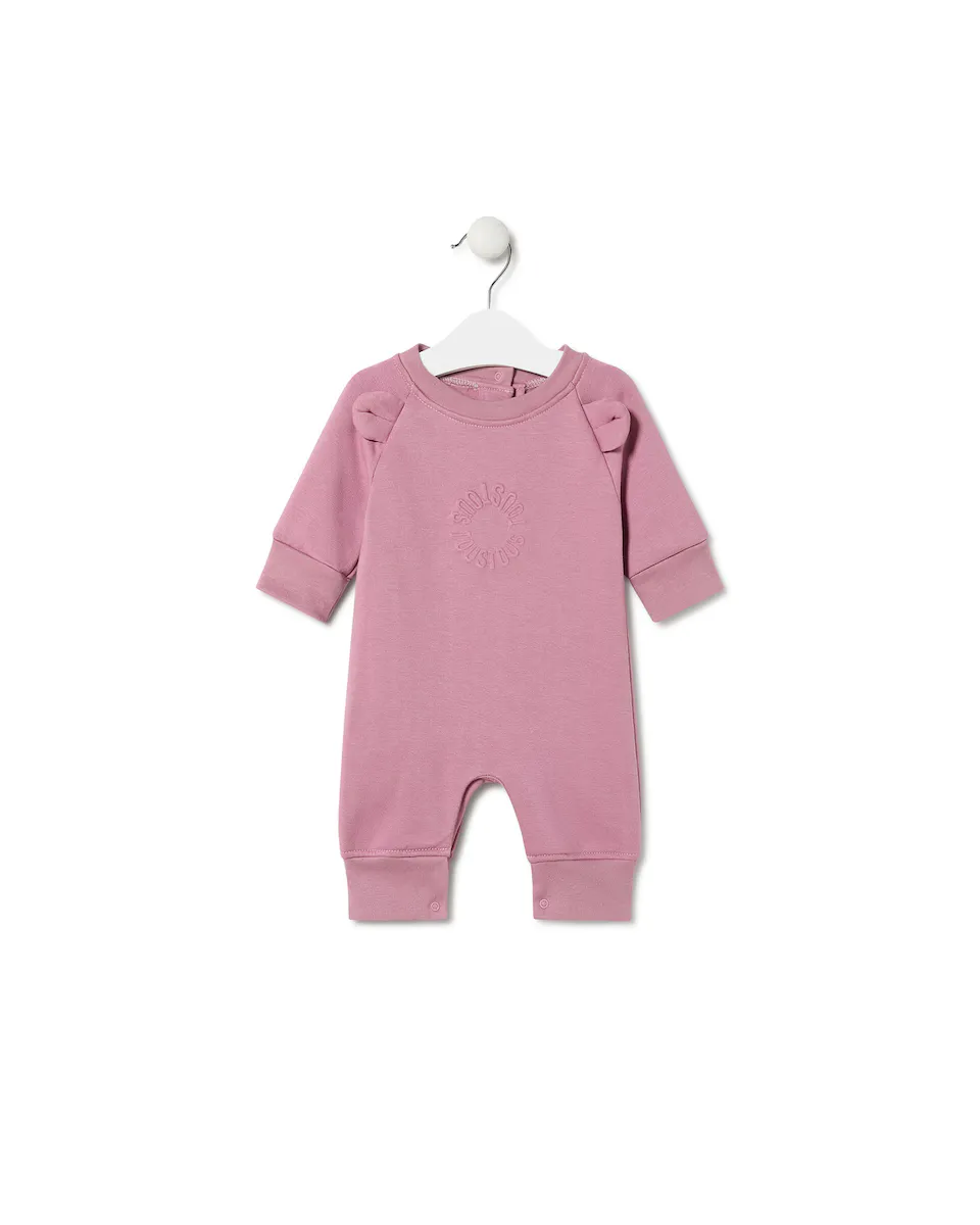 

Комбинезон для девочки с ушками и круглым логотипом Tous, розовый