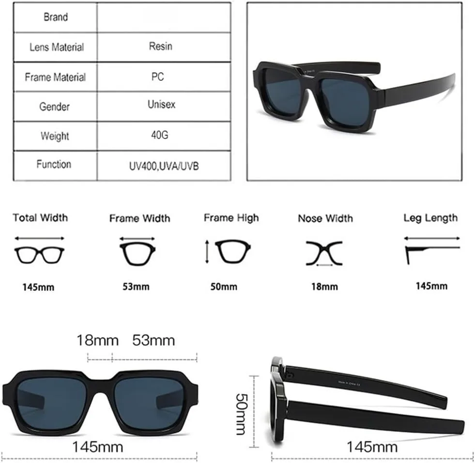 

Популярные модные квадратные двухцветные панк-солнцезащитные очки для мужчин, винтажные сине-оранжевые очки, женские солнцезащитные очки UV400 SKFGNX, Black Gray