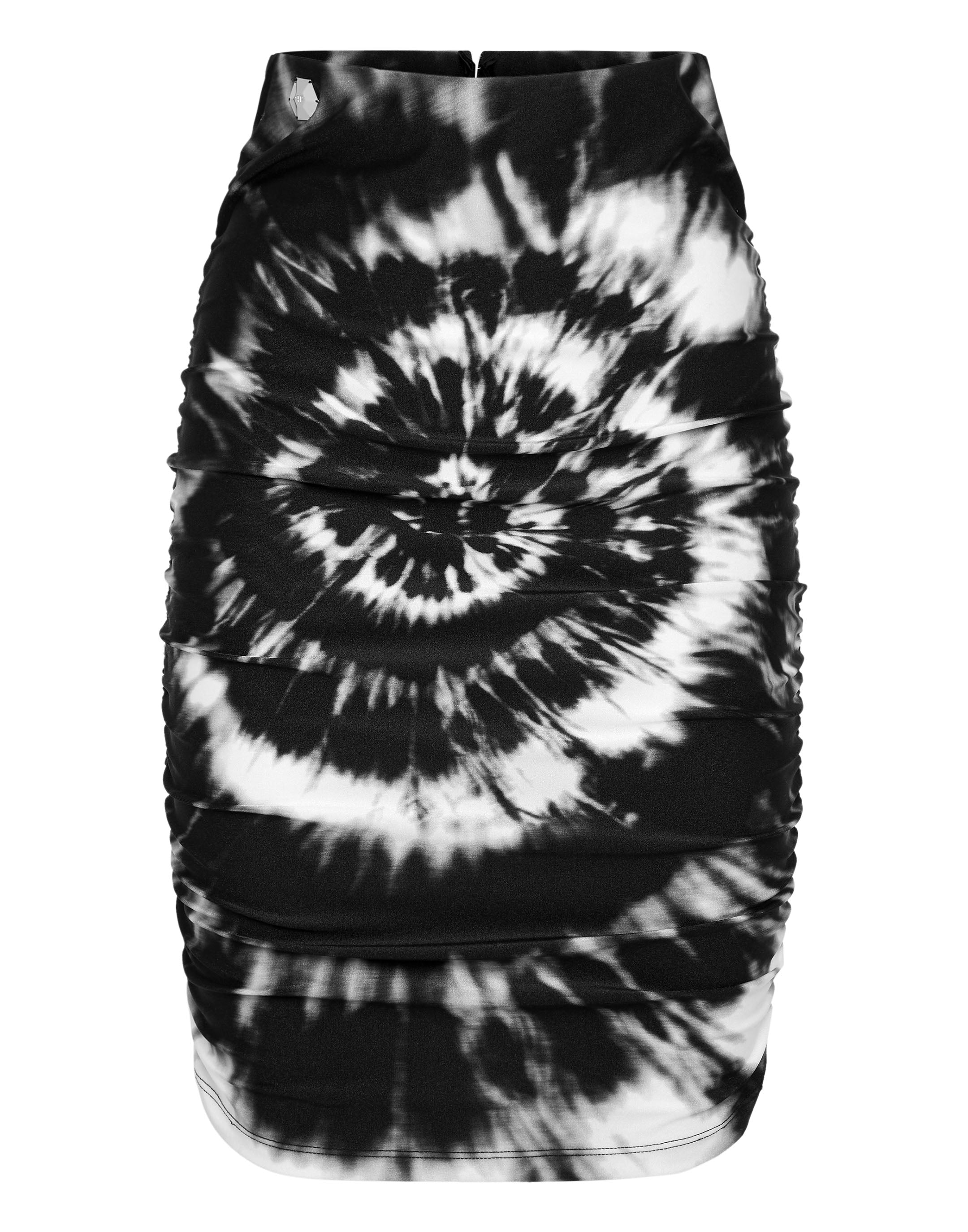 

Короткая юбка Tie dye PHILIPP PLEIN, черный/белый