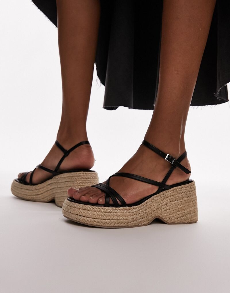 Черные эспадрильи на танкетке Topshop Jess