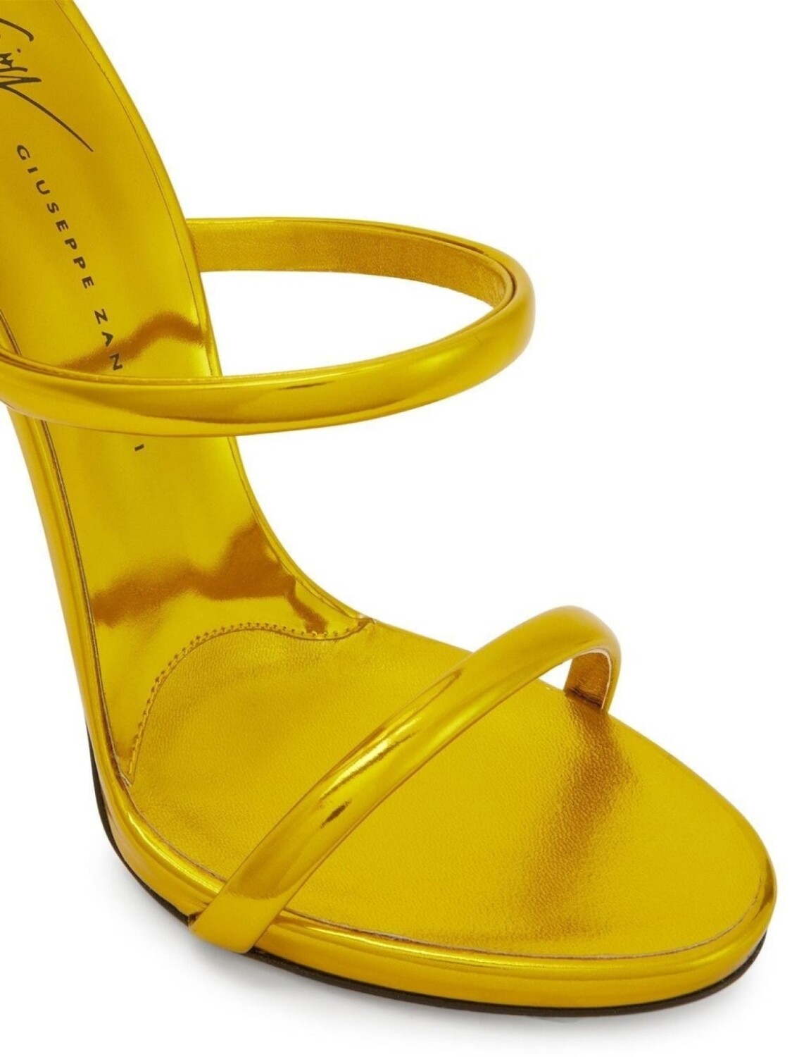 Giuseppe Zanotti босоножки на высоком каблуке с эффектом металлик, желтый — фото 4
