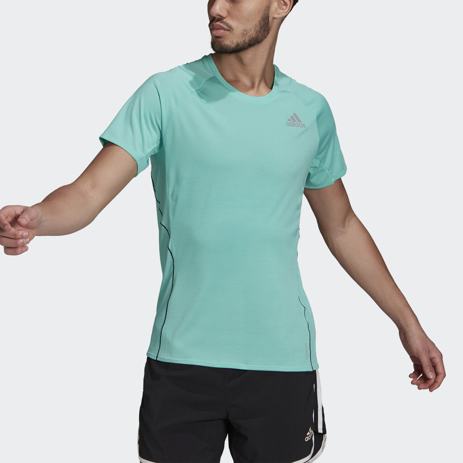 Футболка мужская мятно-зеленая Adidas, мятно-зеленый — фото 2