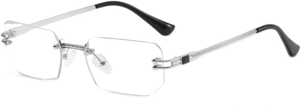 

Солнцезащитные очки MUTYNE Polygon без оправы для мужчин, винтажные, золотистые, с черными линзами, прямоугольные, для женщин, с защитой от УФ-излучения UV400, C06 Silver Clear