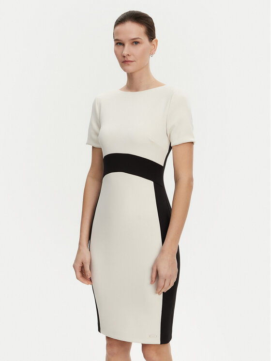 

Коктейльное платье облегающего кроя K20K208161 Calvin Klein, экрю