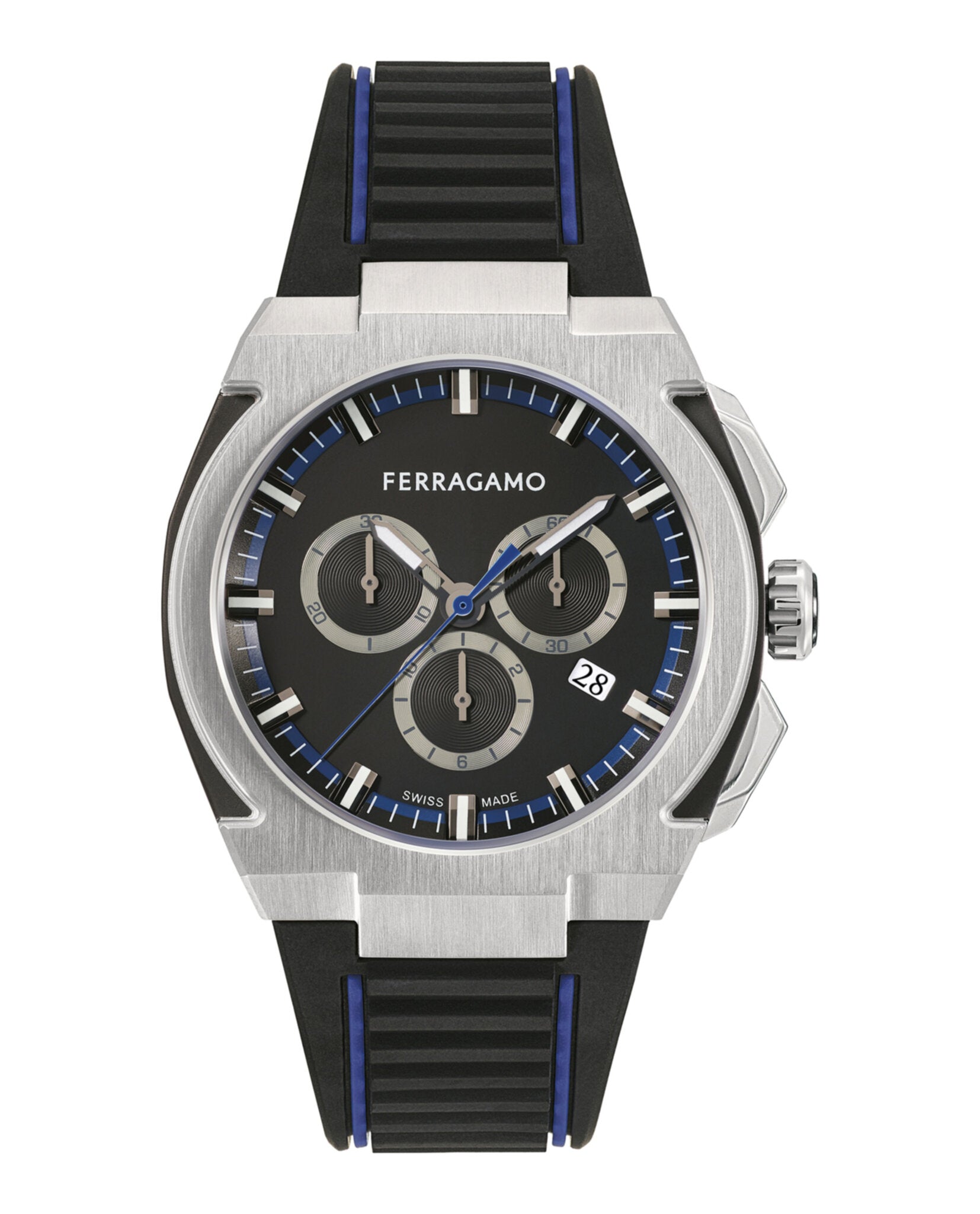 

Часы Ferragamo Supreme Chrono из силикона Salvatore Ferragamo, цвет black/stainless steel/black