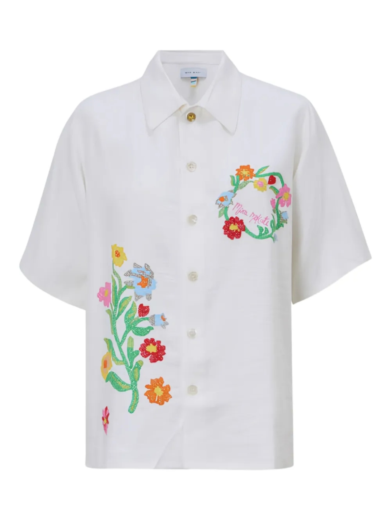 

Mira Mikati короткая рубашка с короткими рукавами, белый