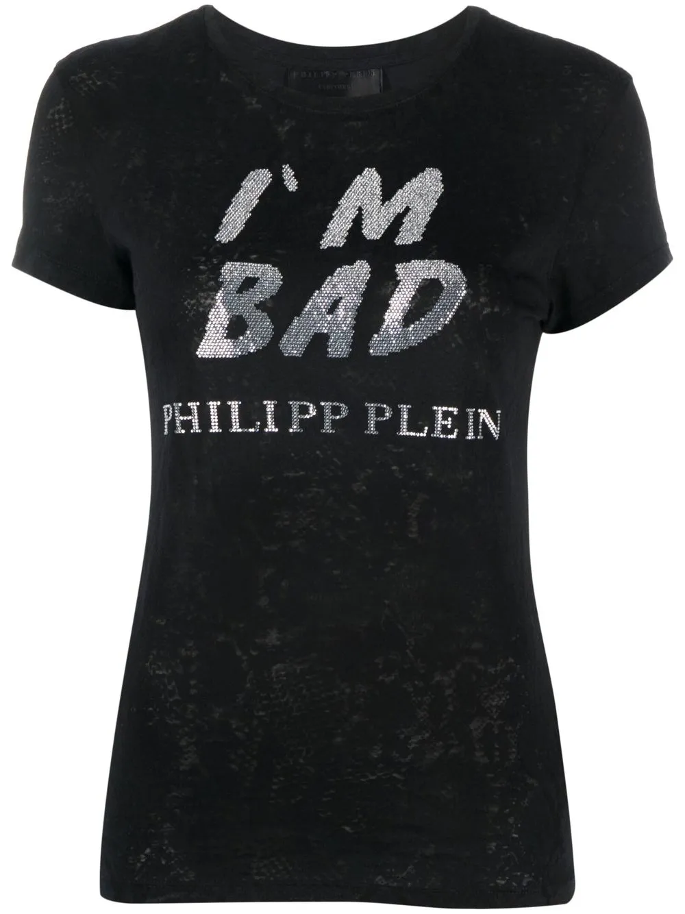 

Футболка с логотипом и пайетками Philipp Plein, черный