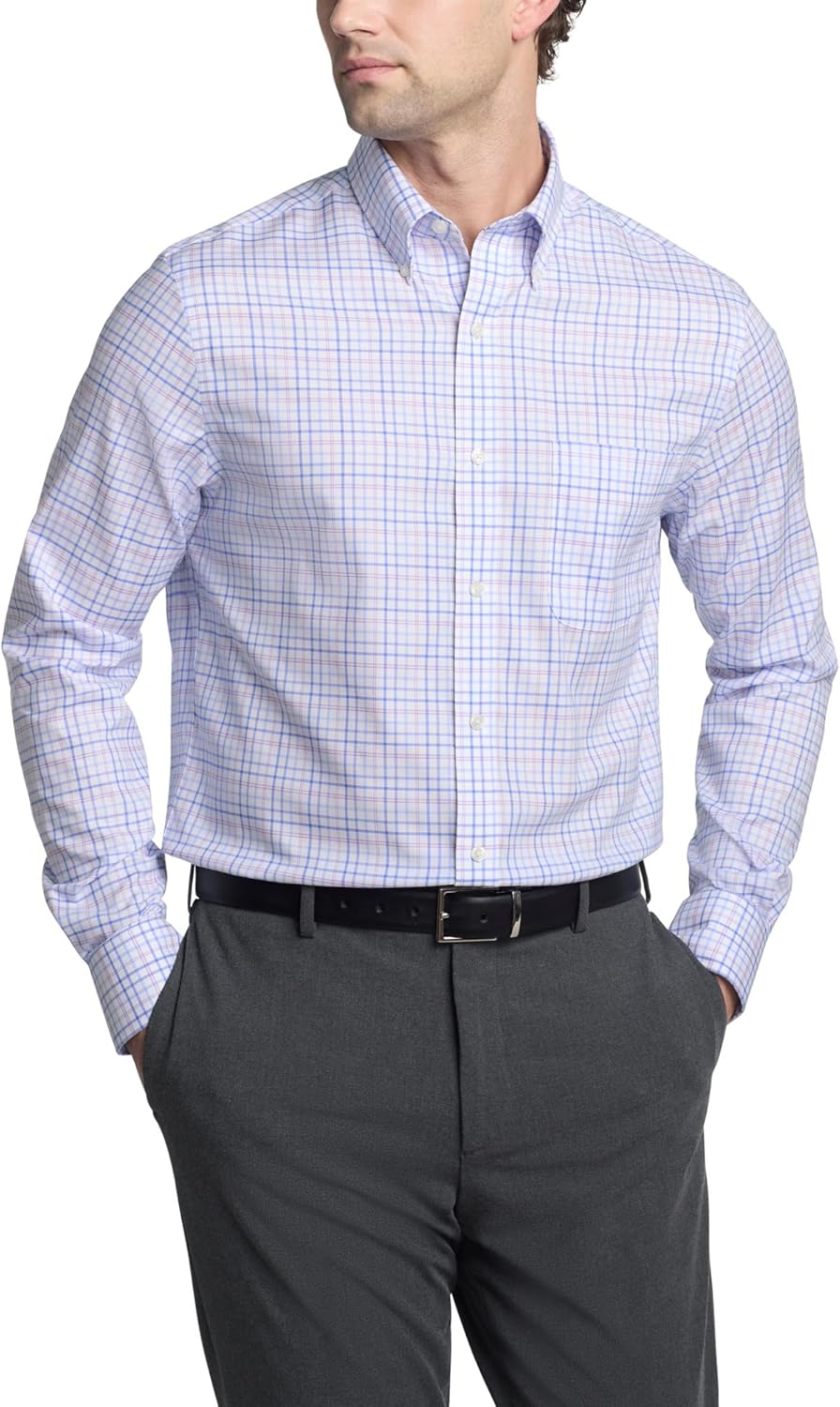 

Мужская классическая рубашка Tommy Hilfiger, стандартный крой, базовые вещи, Purple Multi Check