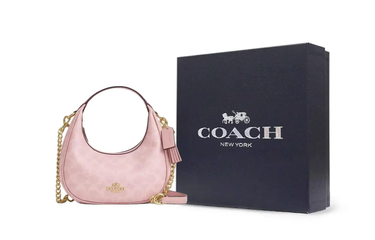 

COACH Кармен холщовая с кожаной сумка через плечо