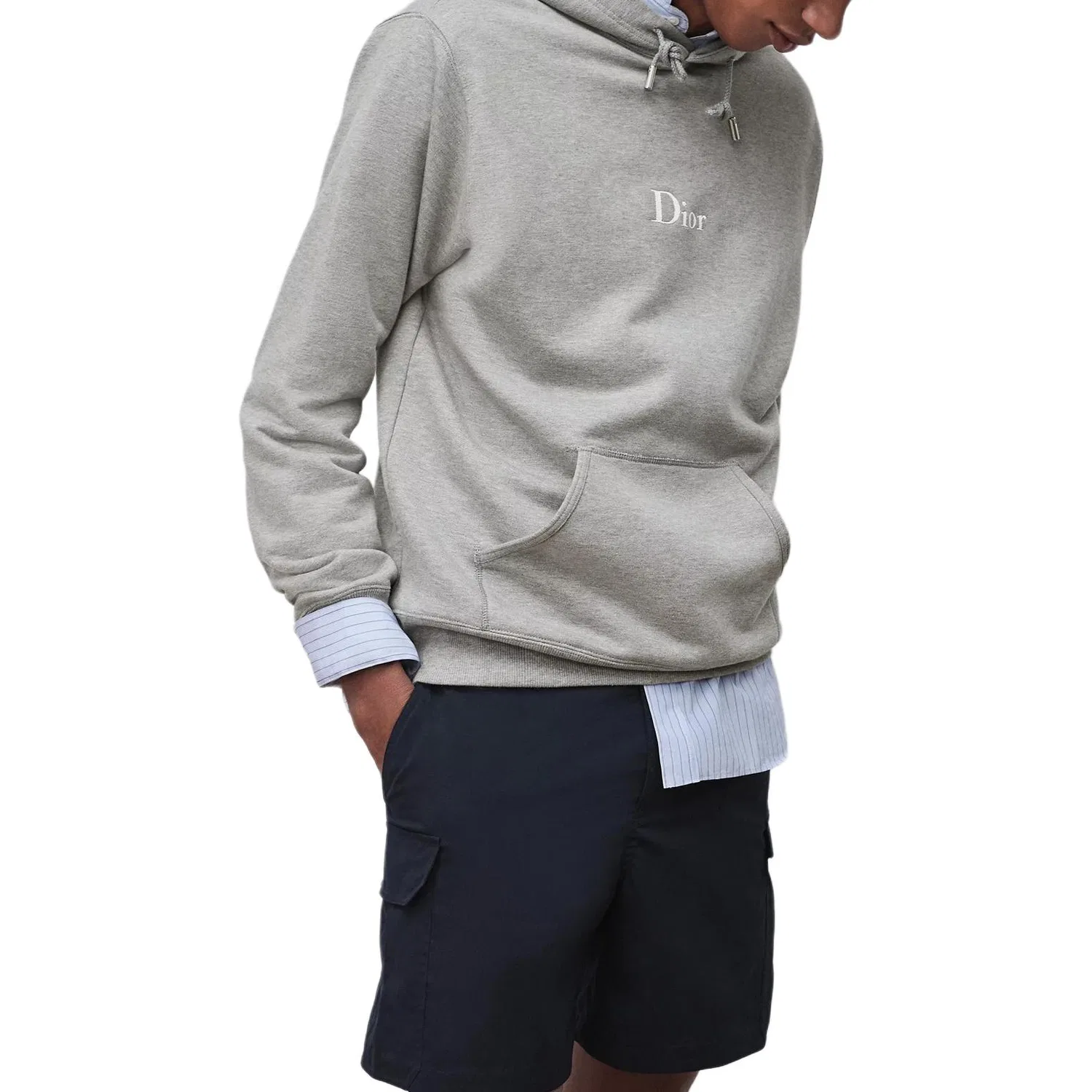Свитшот мужской серый hooded moderate regular DIOR, Gray — фото 4