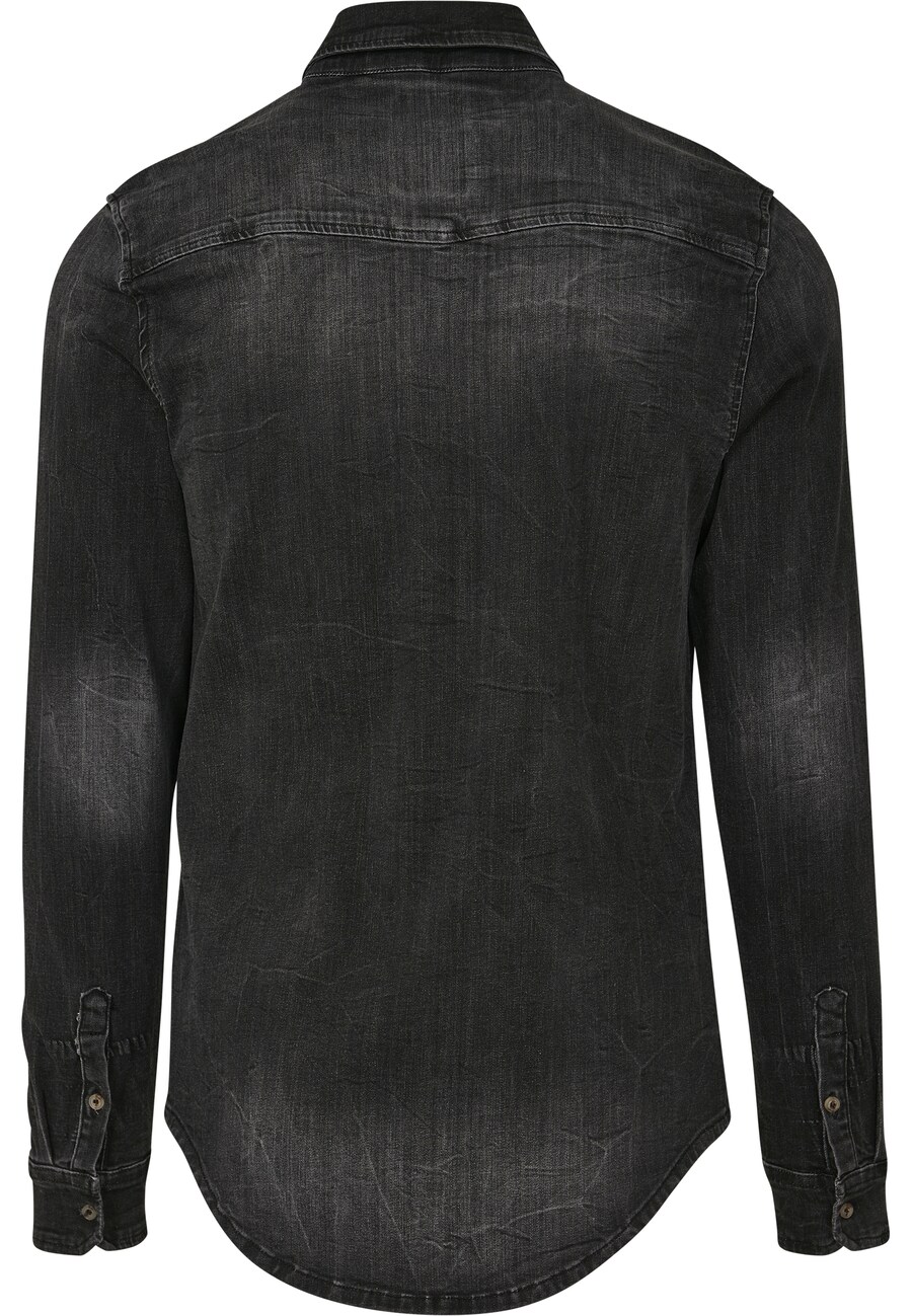 Рубашка на пуговицах классического кроя Brandit Riley, Black denim — фото 3