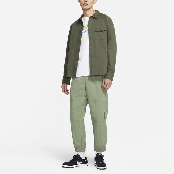 Брюки sb logo embroidered skateboard woven sports pants green Nike, зеленый — фото 3