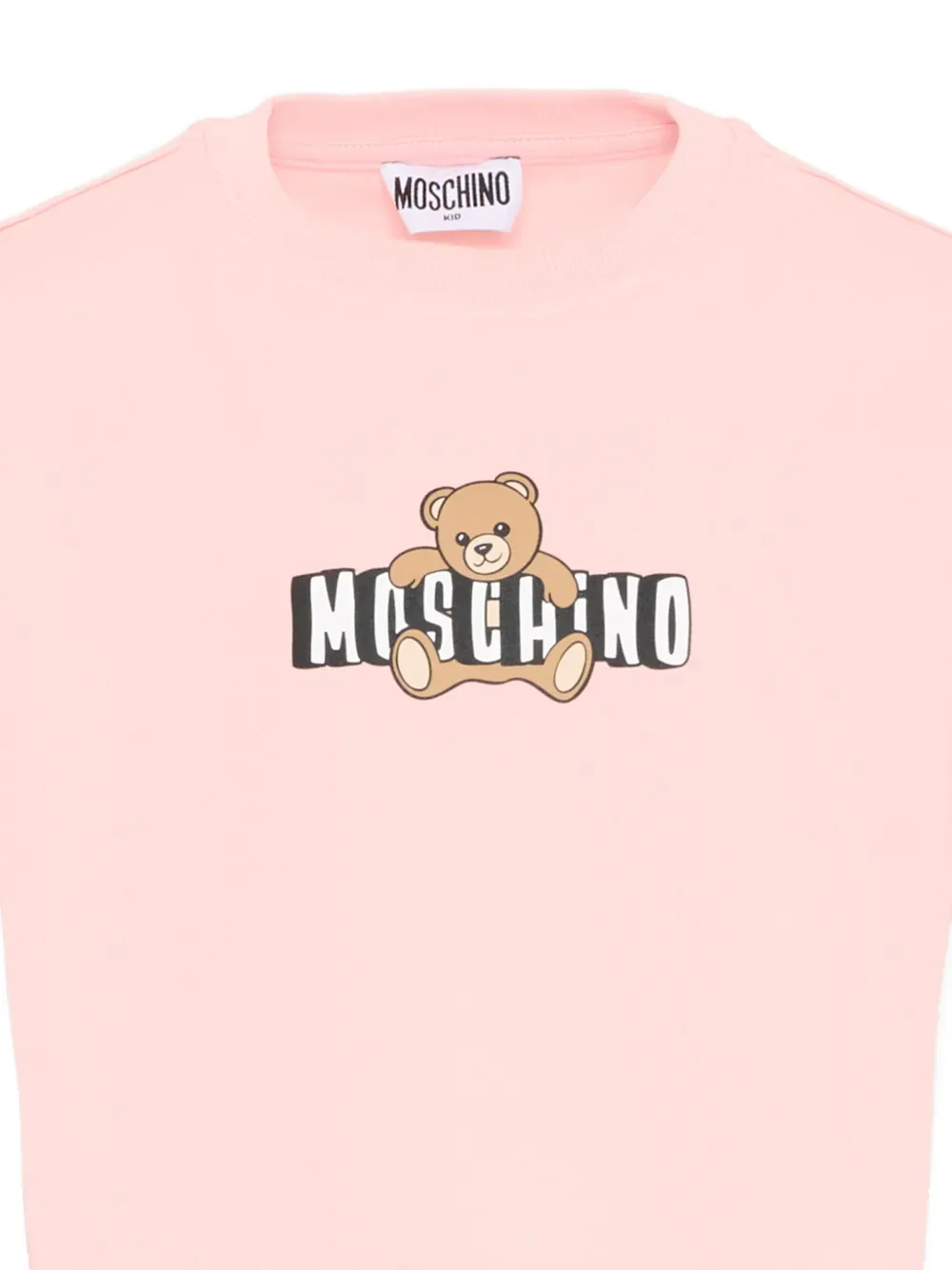 Футболка с логотипом Тедди Moschino Kids, розовый — фото 3