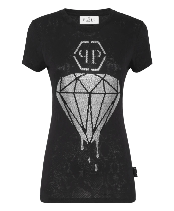 

Футболка с круглым вырезом, классический крой Philipp Plein, черный