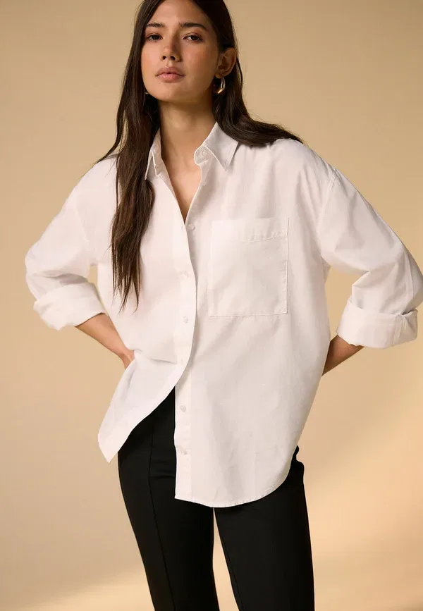 Рубашка Regular Fit Relaxed Cotton Long Sleeve Next, белая