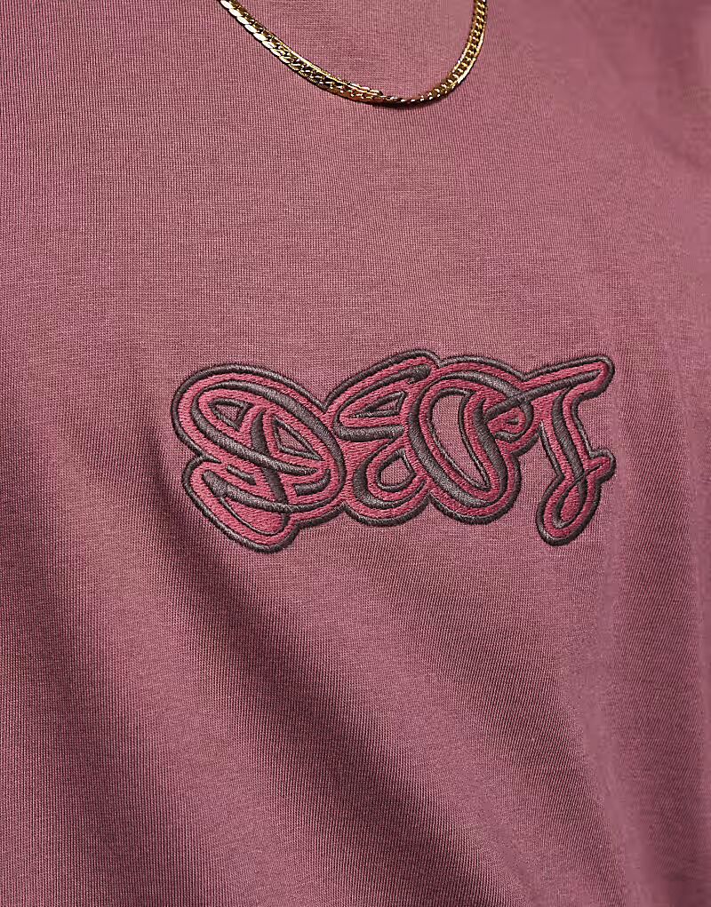 

Футболка свободного кроя ASOS DESIGN oversize с текстовой графикой коричневого цвета