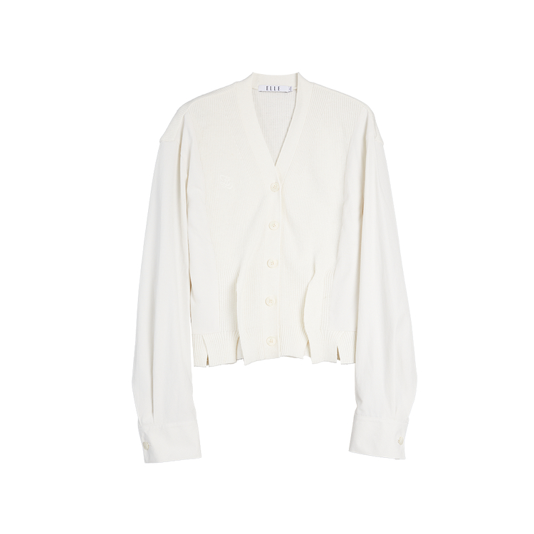 

ELLE Кардиган женский белый с V-образным вырезом