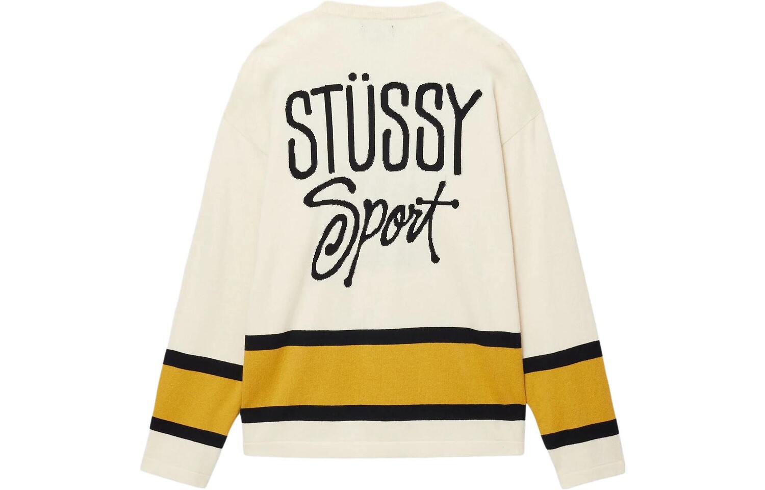 Хлопковый джемпер Stüssy Hockey в полоску Stussy, цвет Natural — фото 4
