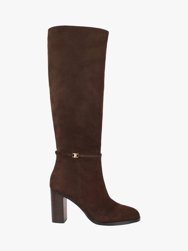 Ботинки Strap Block High Leg на высоком каблуке из замши Starlling Dune London