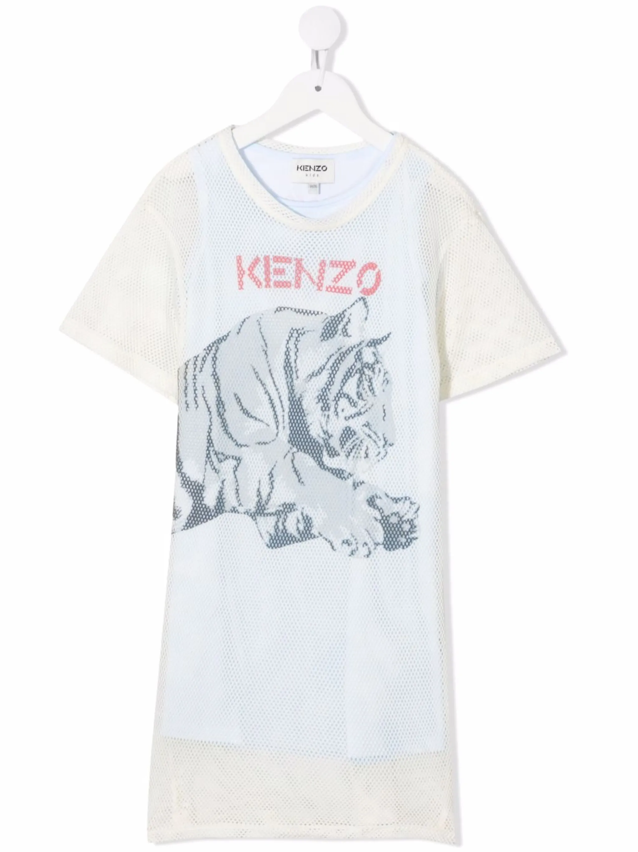 

Платье-футболка с принтом Kenzo Kids, нейтральный