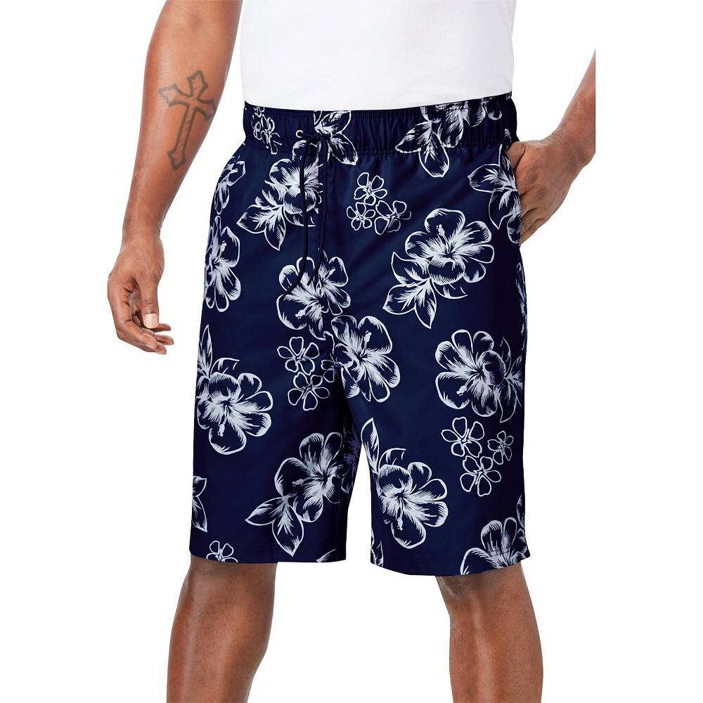 

Мужские плавки Kingsize, большие и высокие с принтом гибискуса, 8 шт. KingSize, цвет Navy Hibiscus
