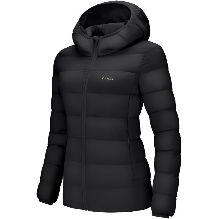 

Женские пуховики с капюшоном, легкие CAMEL, phantom черный
