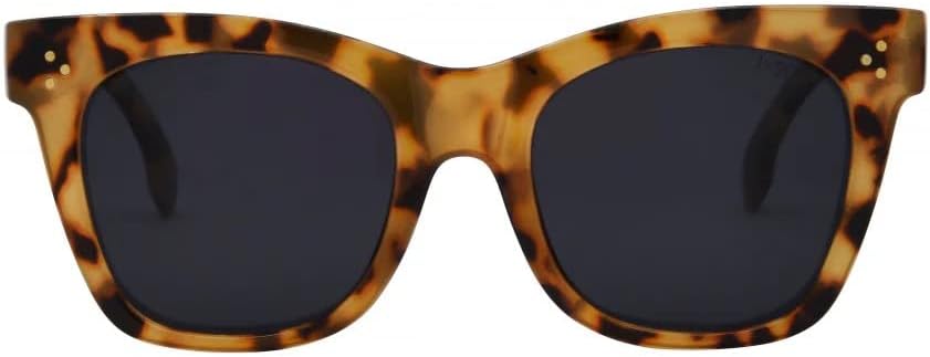 

Женские поляризованные солнцезащитные очки I-SEA Stevie. Устойчивые к царапинам и водоотталкивающие линзы. Поликарбонатная оправа желтого черепахового цвета, дымчатые поляризованные линзы